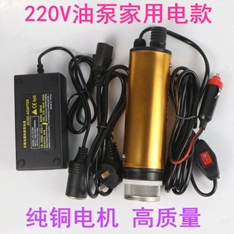 家用220V抽油泵12V24伏抽水泵电动小型车载油抽子潜水泵抽油器