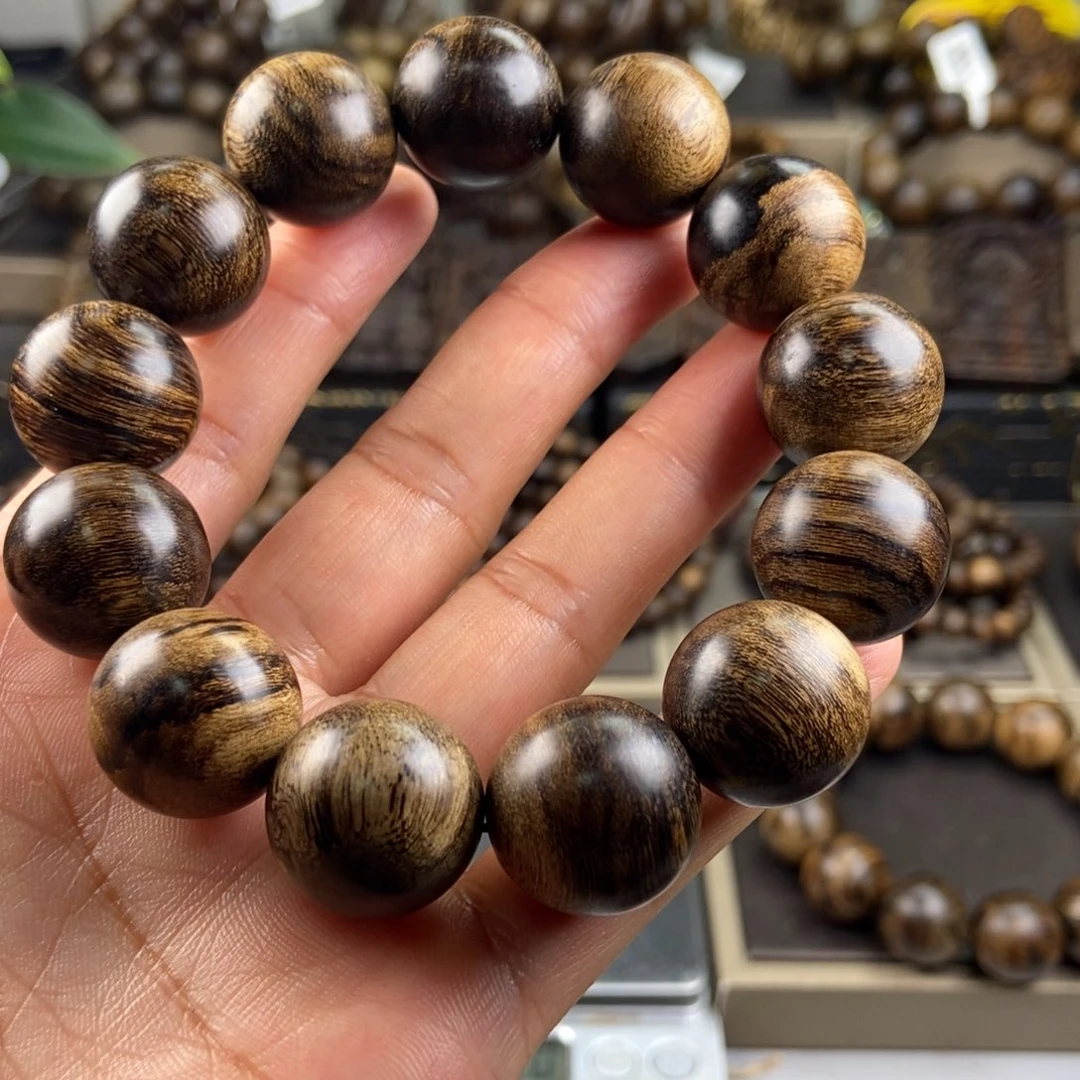 手串沉香穹**饿越南芽庄白虎斑留疤