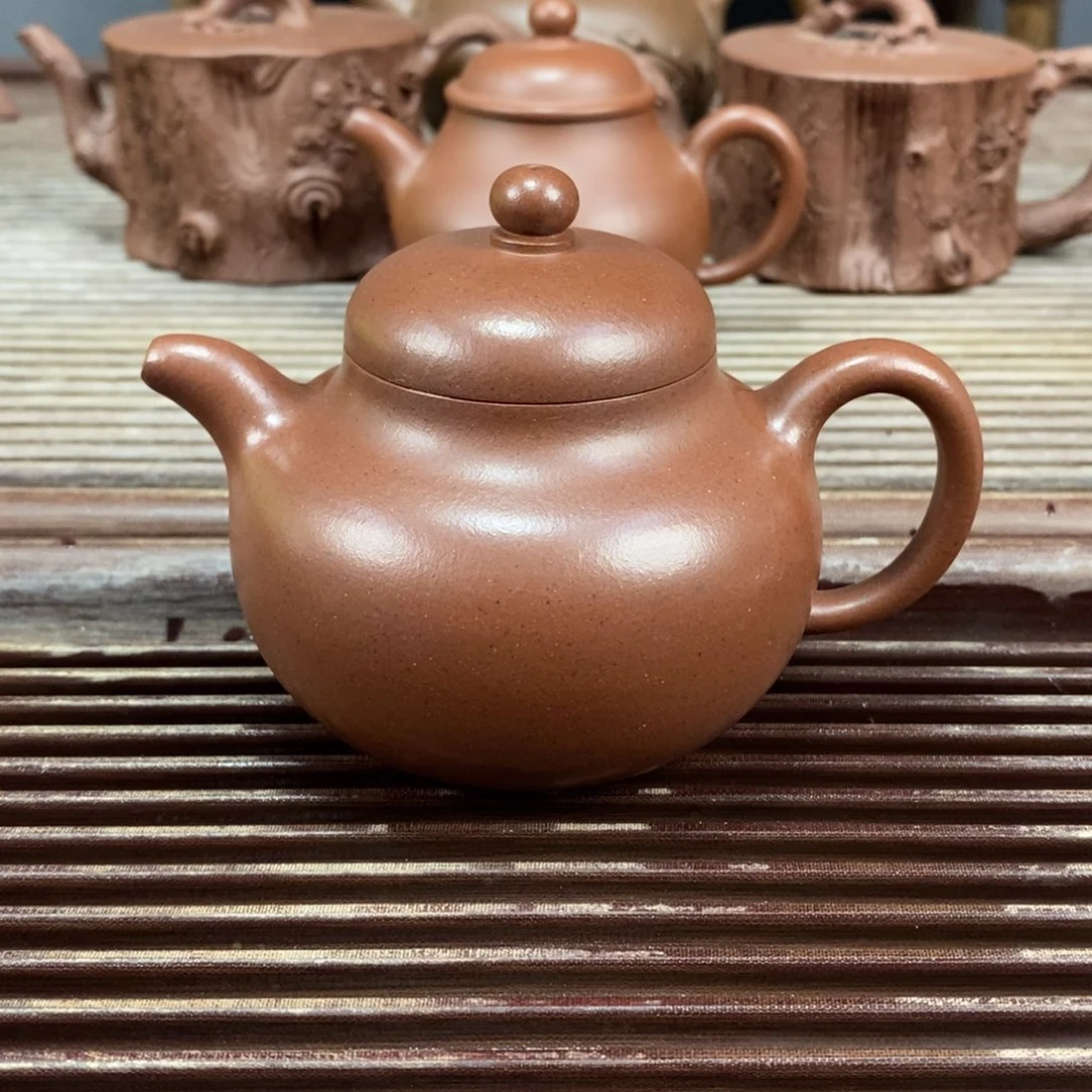 茶壶紫砂宜兴原矿紫砂壶底槽清柿园240c