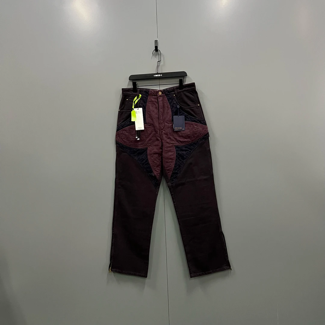 未使用 LouisVuitton/路易威登 y1 拼色老花满印牛仔裤  611968