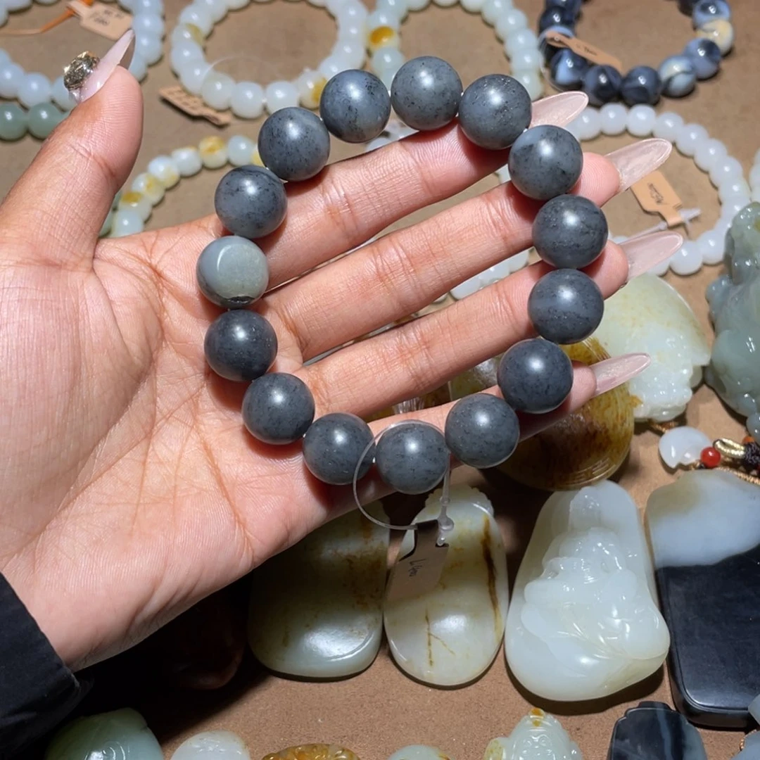 和田玉青花14未镶嵌