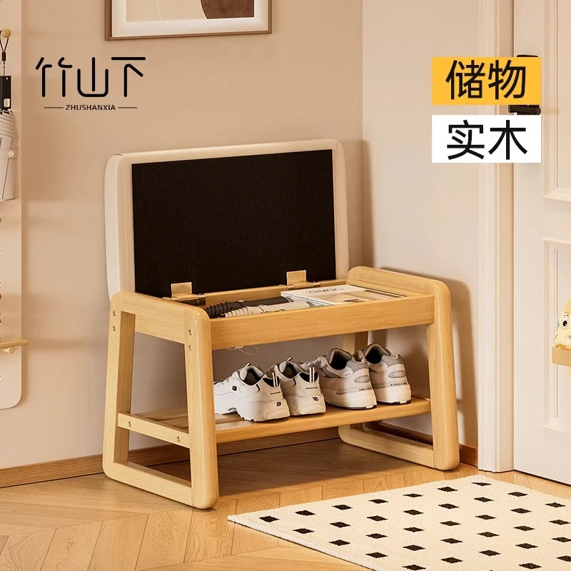 换鞋凳门口可坐网红款家用玄关简约实木储物穿鞋凳客厅简易软包凳