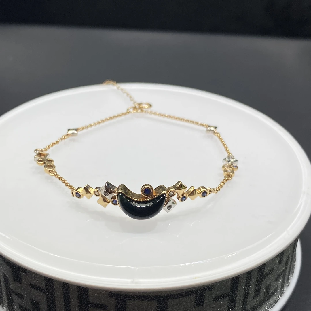 17天然缅甸翡翠A货18k墨翠手链/800502/上海嘉禾拍卖