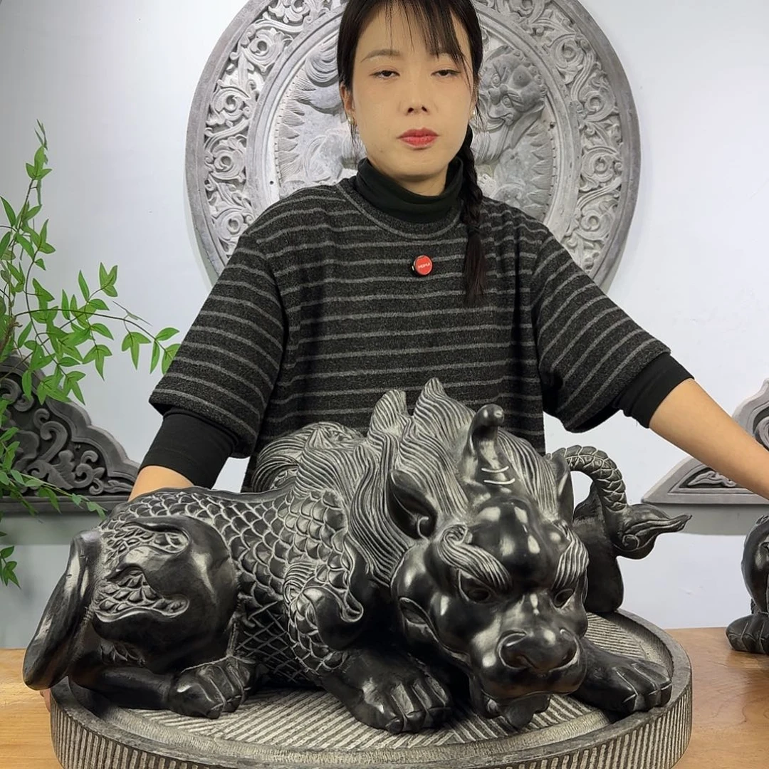 豪***边石材青石雕刻50厘米貔貅加50厘米吸水兽