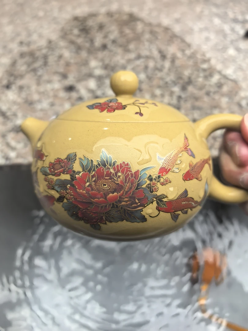 【闪购商品】黄段泥金玉满堂西施壶 J