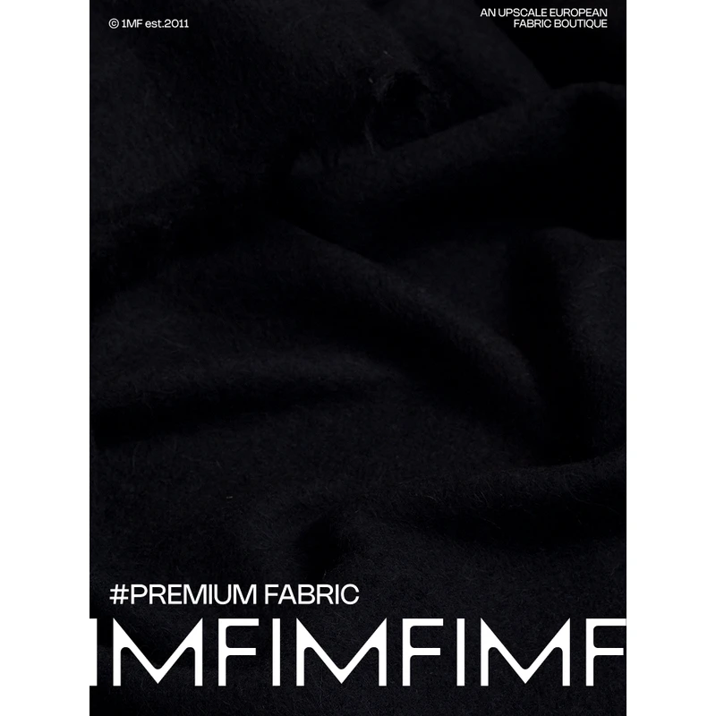 MOESSMER .羊驼毛黑色针织服装面料 幅宽130CM 意大利直邮