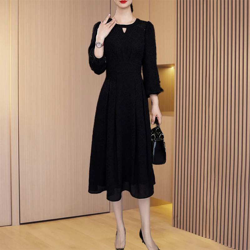 新款优雅新款气质时尚大气休闲收腰连衣裙24362-XB