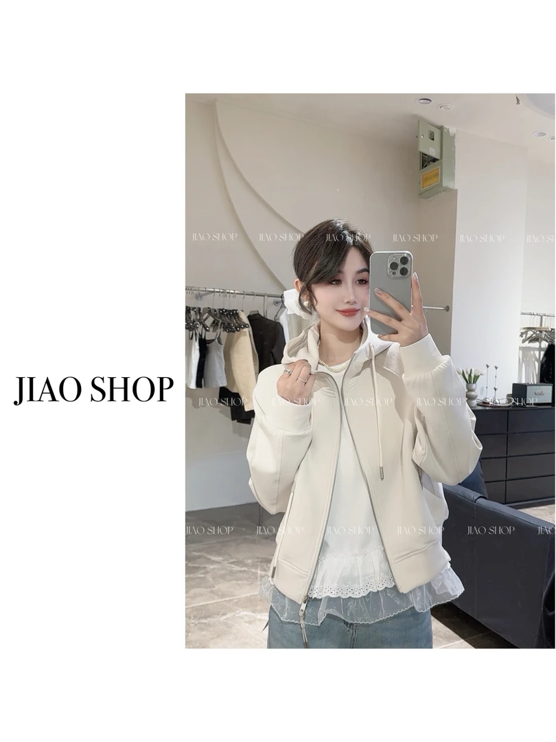 【JIAO SHOP】春季新款连帽拉链外套