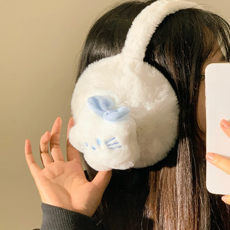 新款星星猫咪可折叠毛绒耳罩保暖加厚秋冬款可爱骑行防风防寒耳罩