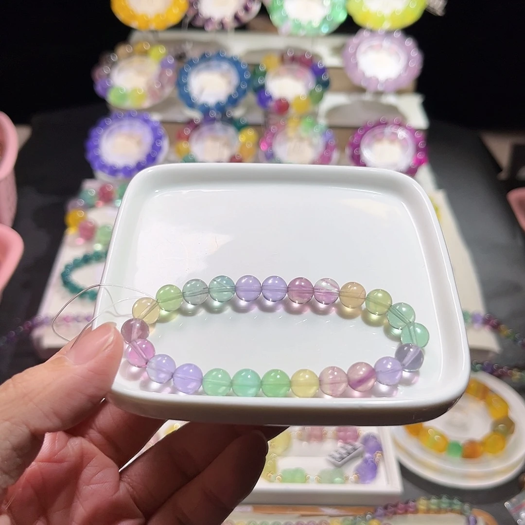 萤石手串未镶嵌马卡龙7加