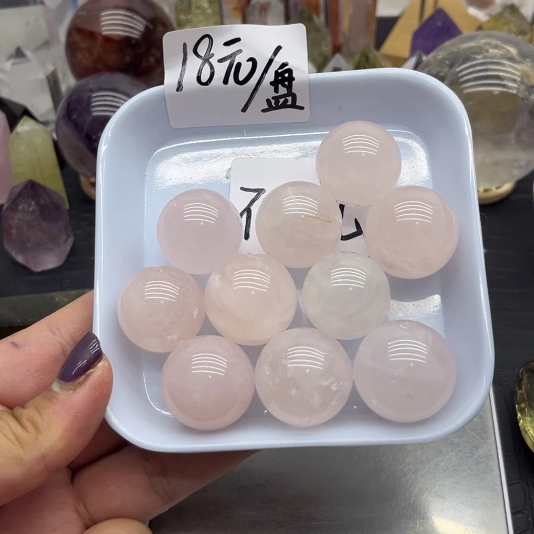 未镶嵌珠宝半成品水晶39 粉水晶22-26mm