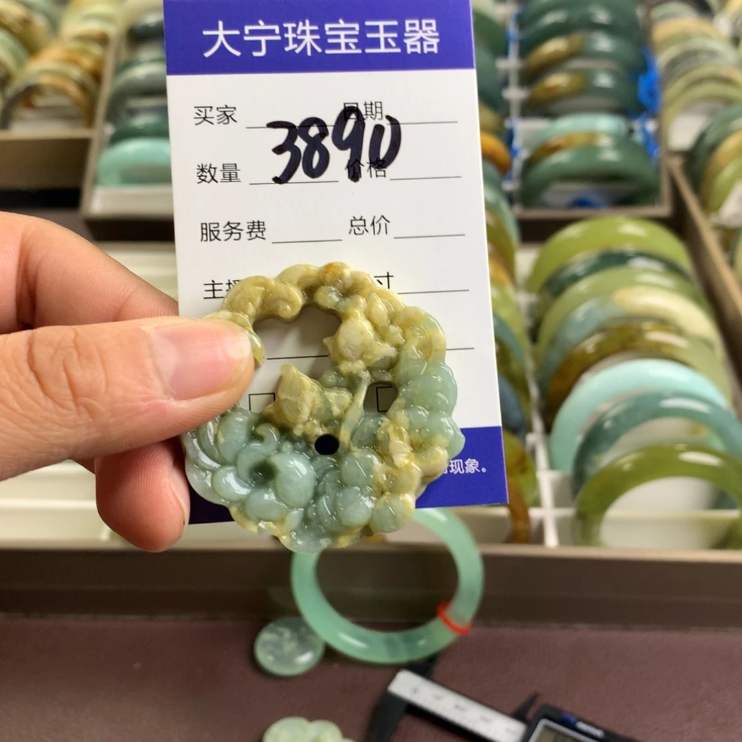 蛇纹石玉未镶嵌颈饰3890