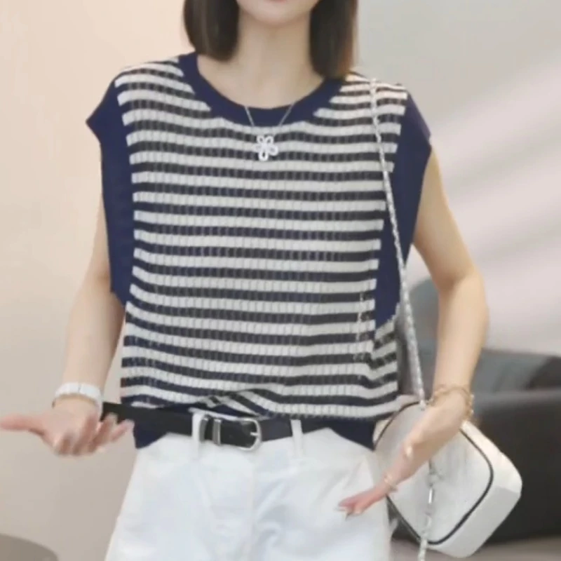 【平行格调】夏季新款气质休闲毛衣上衣女装针织衫LK2504098