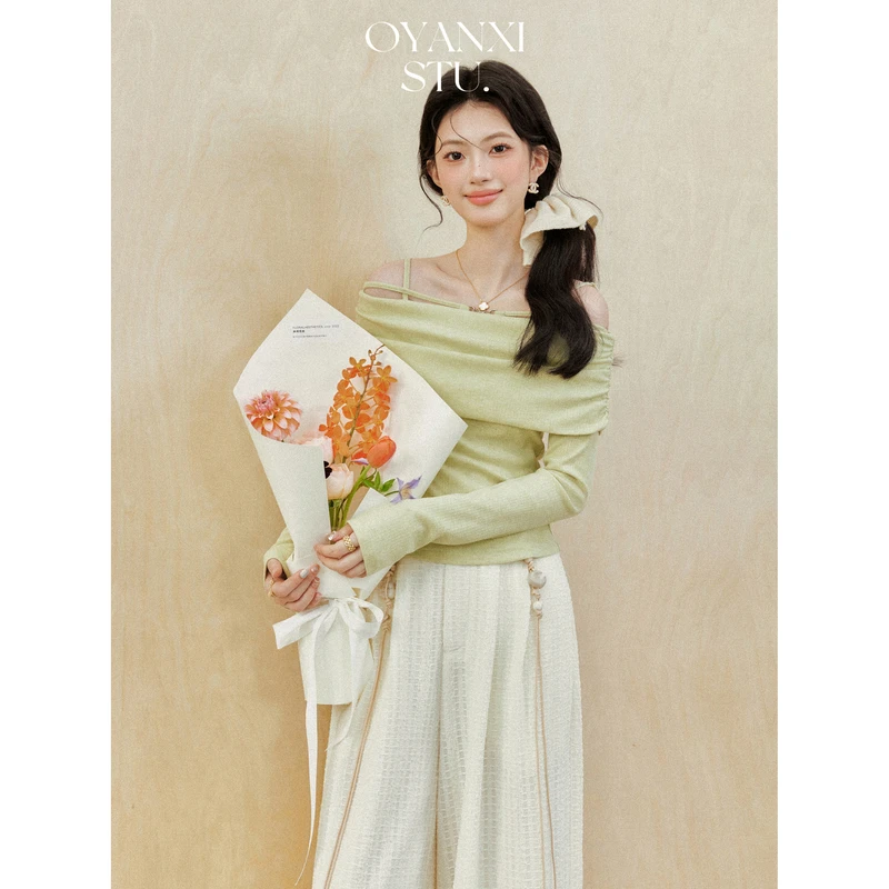 春款尝鲜【欧阳喜OYANXI】抹茶画意&设计感百搭时尚气质上衣234T846