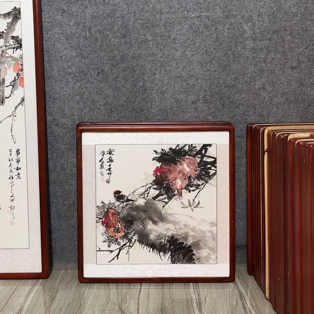 国画书画作品带框63×63