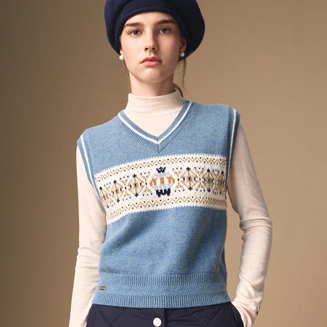 Teenie Weenie小熊针织背心女25年秋冬新款TTKN254TW1D