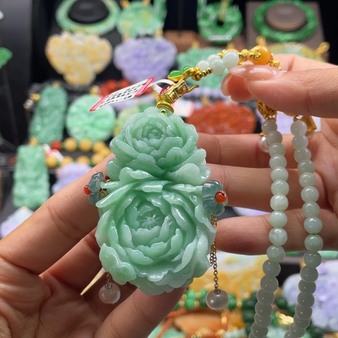 翡翠未镶嵌颈饰代编织