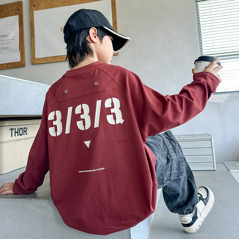 儿童装t恤长袖帅气男童薄款洋气打底衫中大童韩版休闲春秋季男孩T