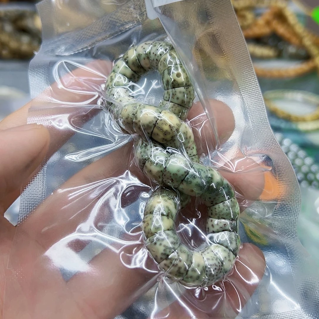 星月菩提手串48卓越糯冰石玉星月菩提单圈大肠10