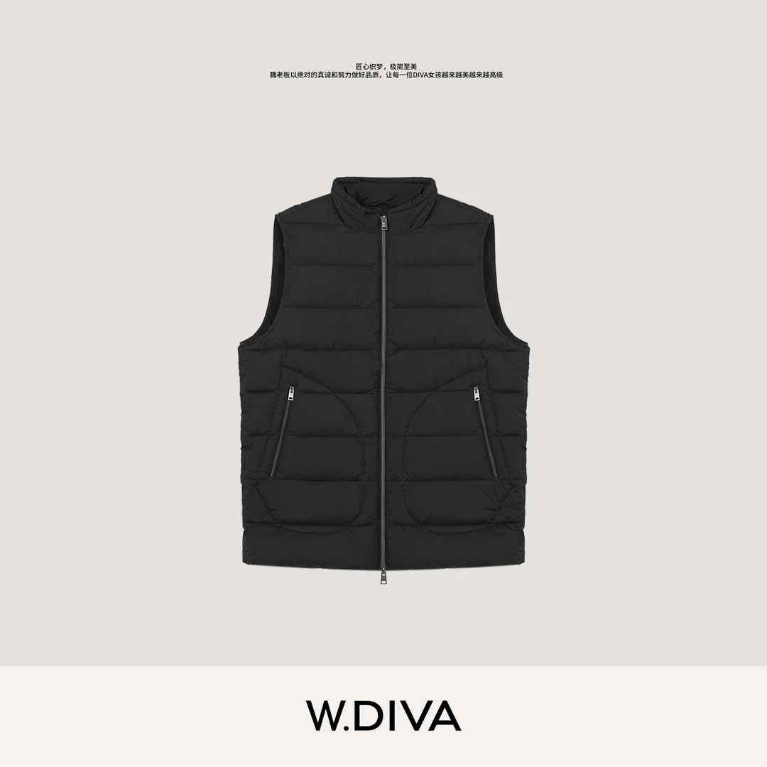 W.Diva【小狗马甲】KOMATSU三防90鸭绒男女同款羽绒马甲54C253152