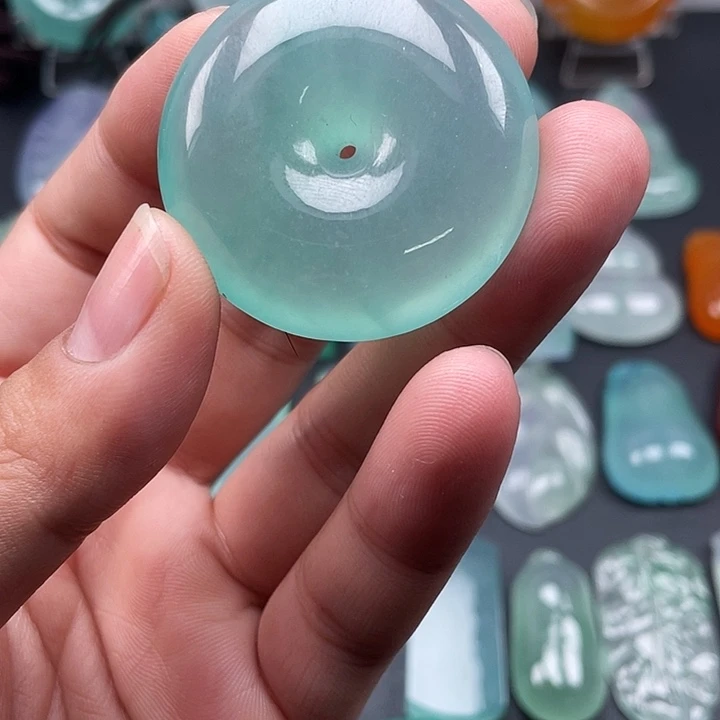 宁****司平安扣，晴蓝，微绵