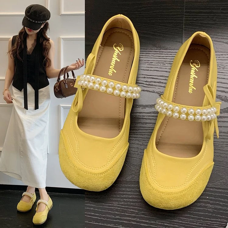 法式软底舒适晚晚单鞋女2025夏新款芭蕾舞鞋温柔配裙子玛丽珍鞋子