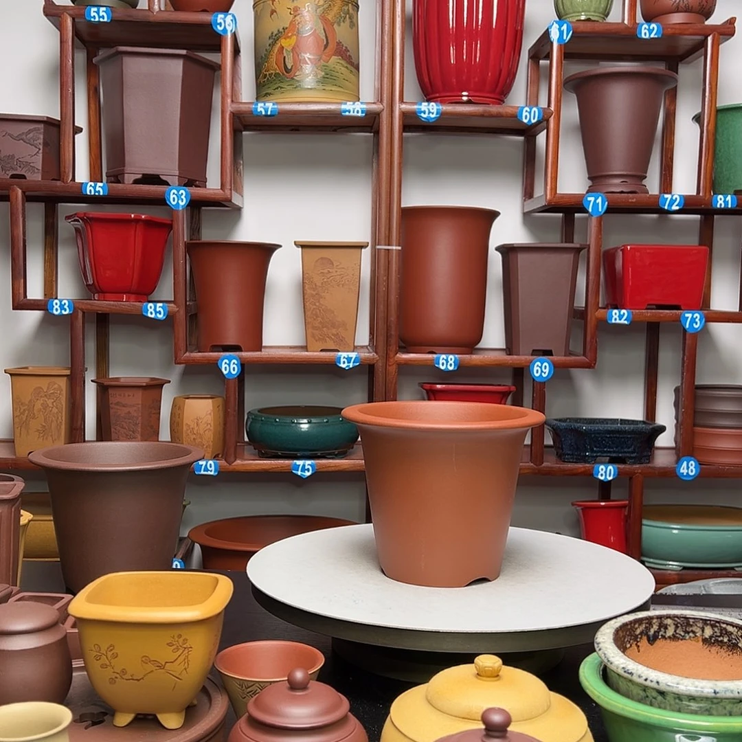 紫砂花盆来***宝圆斗花盆