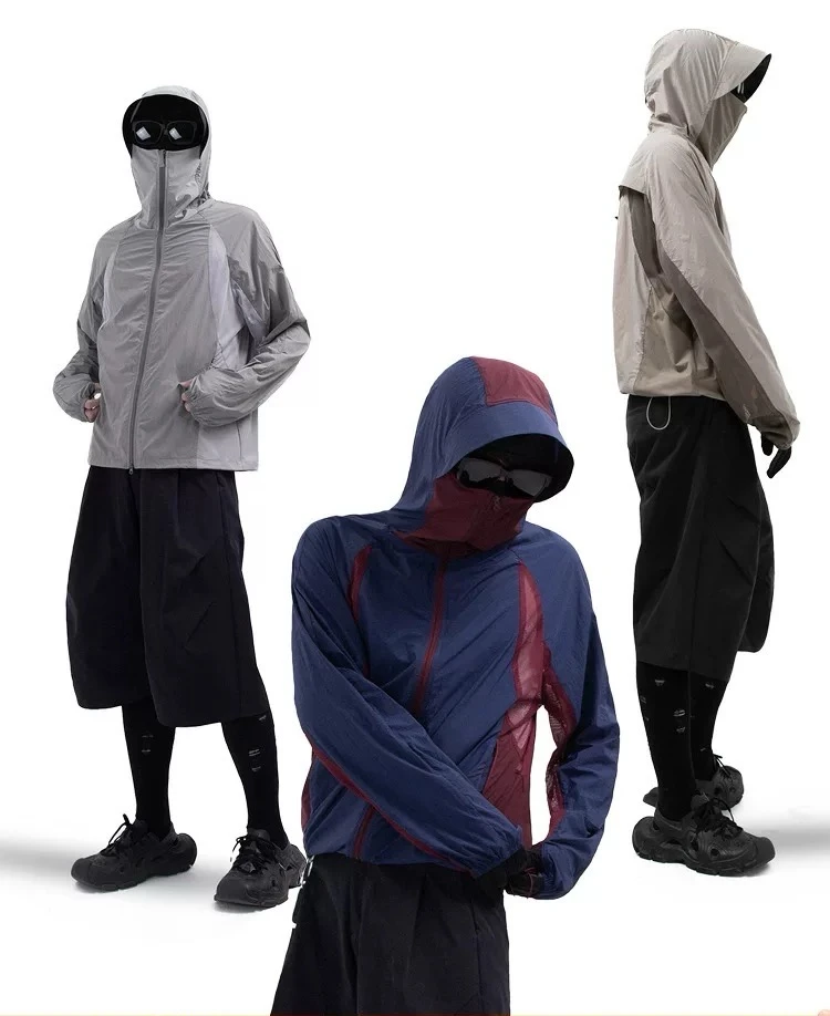 SDHIRWFIB 蝉翼 网布拼接44g原纱轻薄防紫外线50+防晒衣冰丝骑行