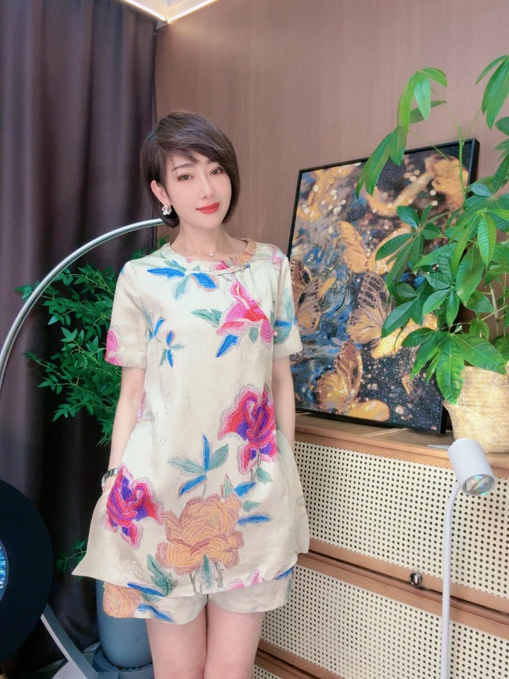 【露lu专属】花开富贵原创新中式夏季新款套装