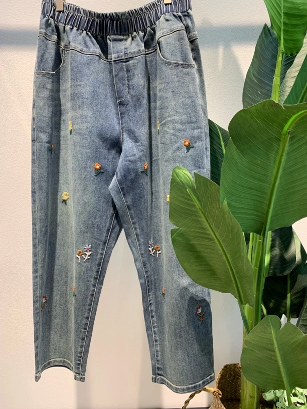 0469-水淼25春季新品牛仔萝卜裤