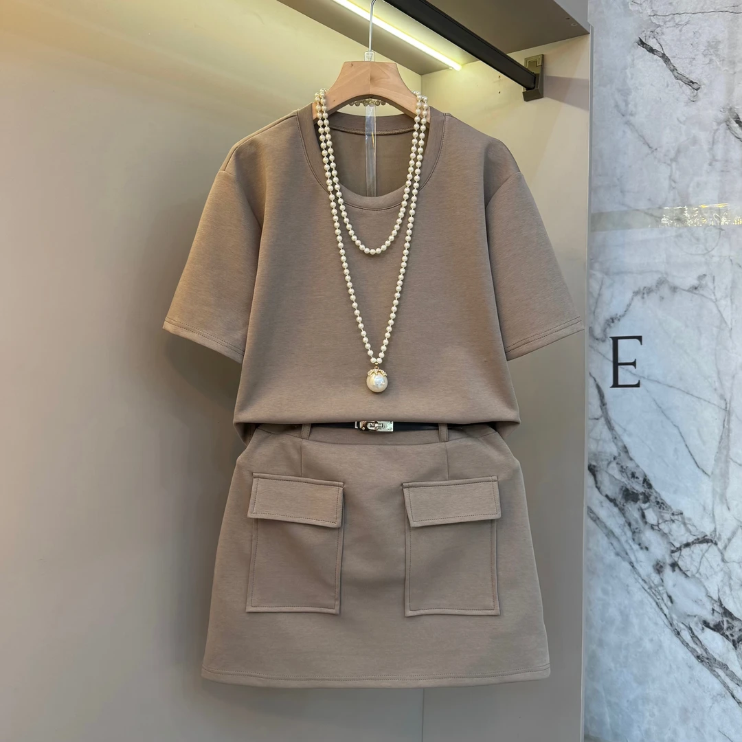 2025夏季设计款前大口袋收腰显瘦工装款休闲百搭时尚连衣裙889