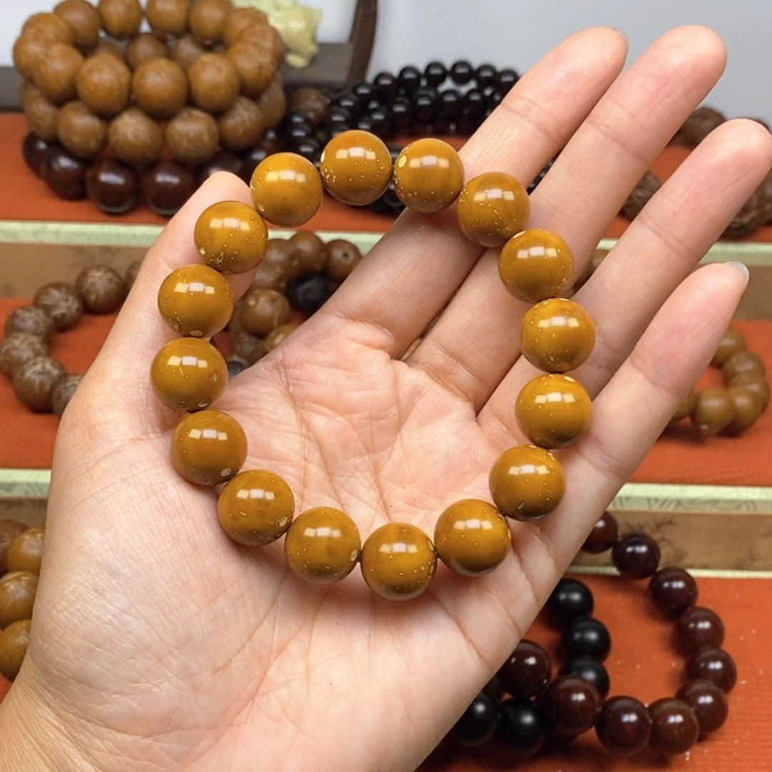 紫金鼠手串14黄皮光珠