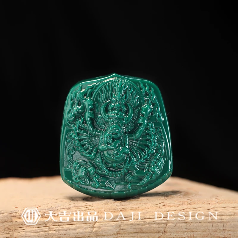 【大吉出品】CL专属-大威德金刚地狱色雕刻件文玩吊坠锁骨链项链