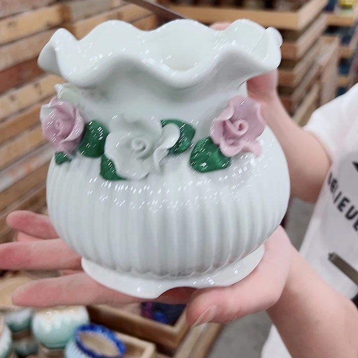 有孔.凑满10元发货多肉陶瓷花盆！