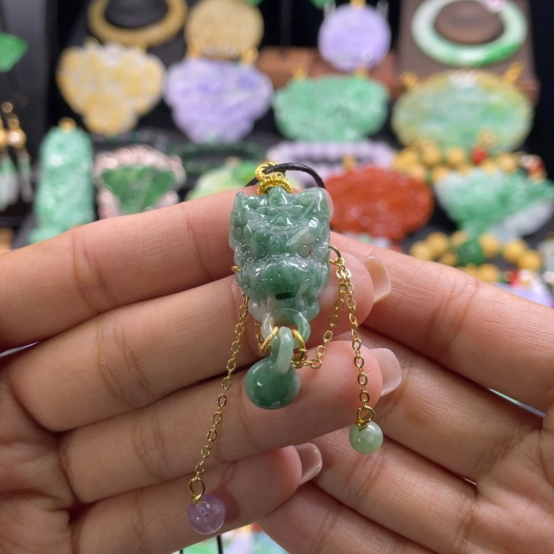 翡翠未镶嵌颈饰代编织