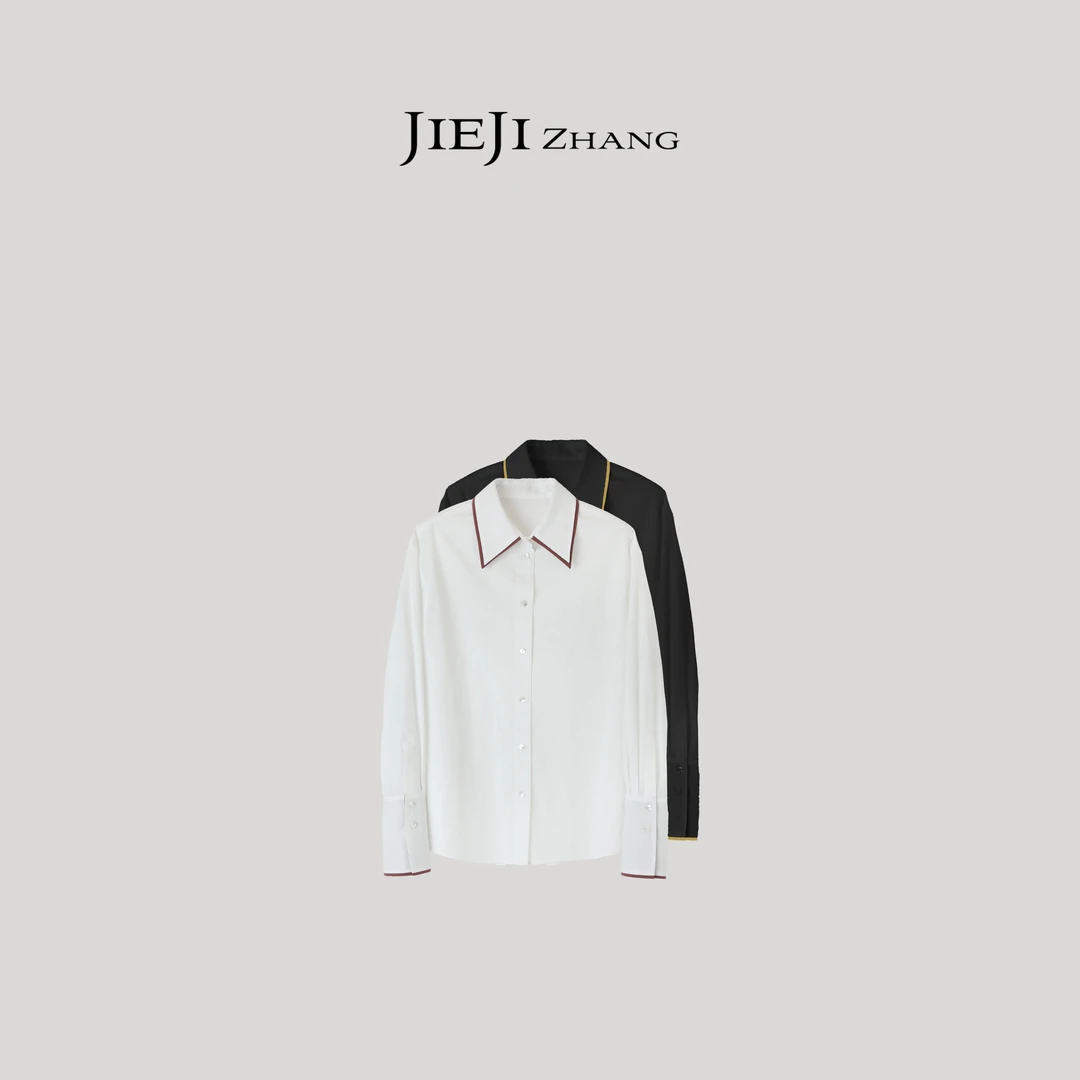 【JIEJI ZHANG】天丝混纺高级定制春秋时尚百搭衬衫351567