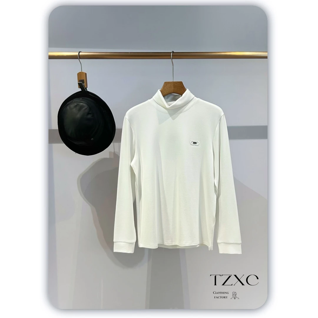 【22787-R】高奢男装 2024秋冬男士新款超柔长袖高领莫代尔T恤