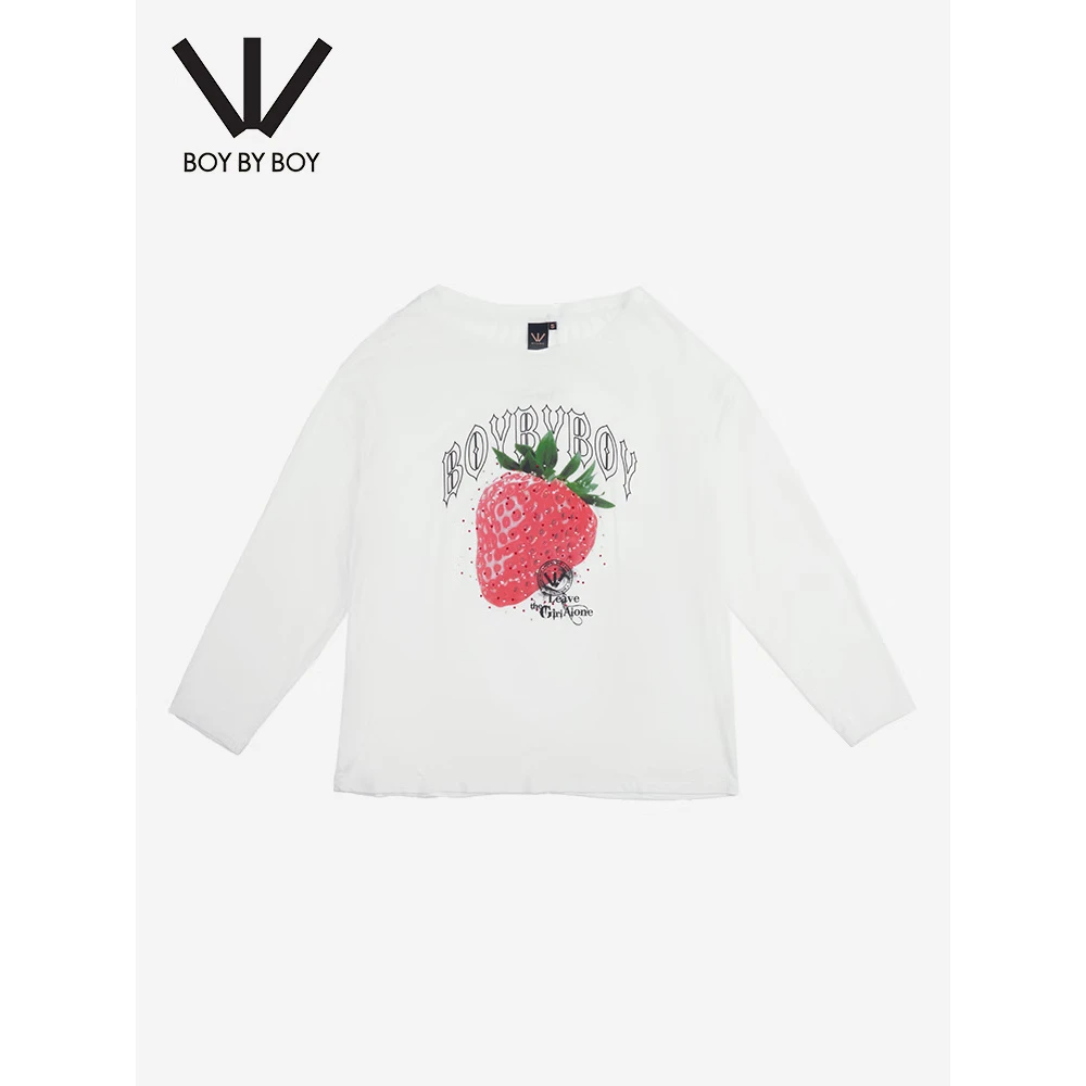 【草莓冰沙】BOY BY BOY莱赛尔潮牌宽松轻薄空调衫长袖T恤裙W00009