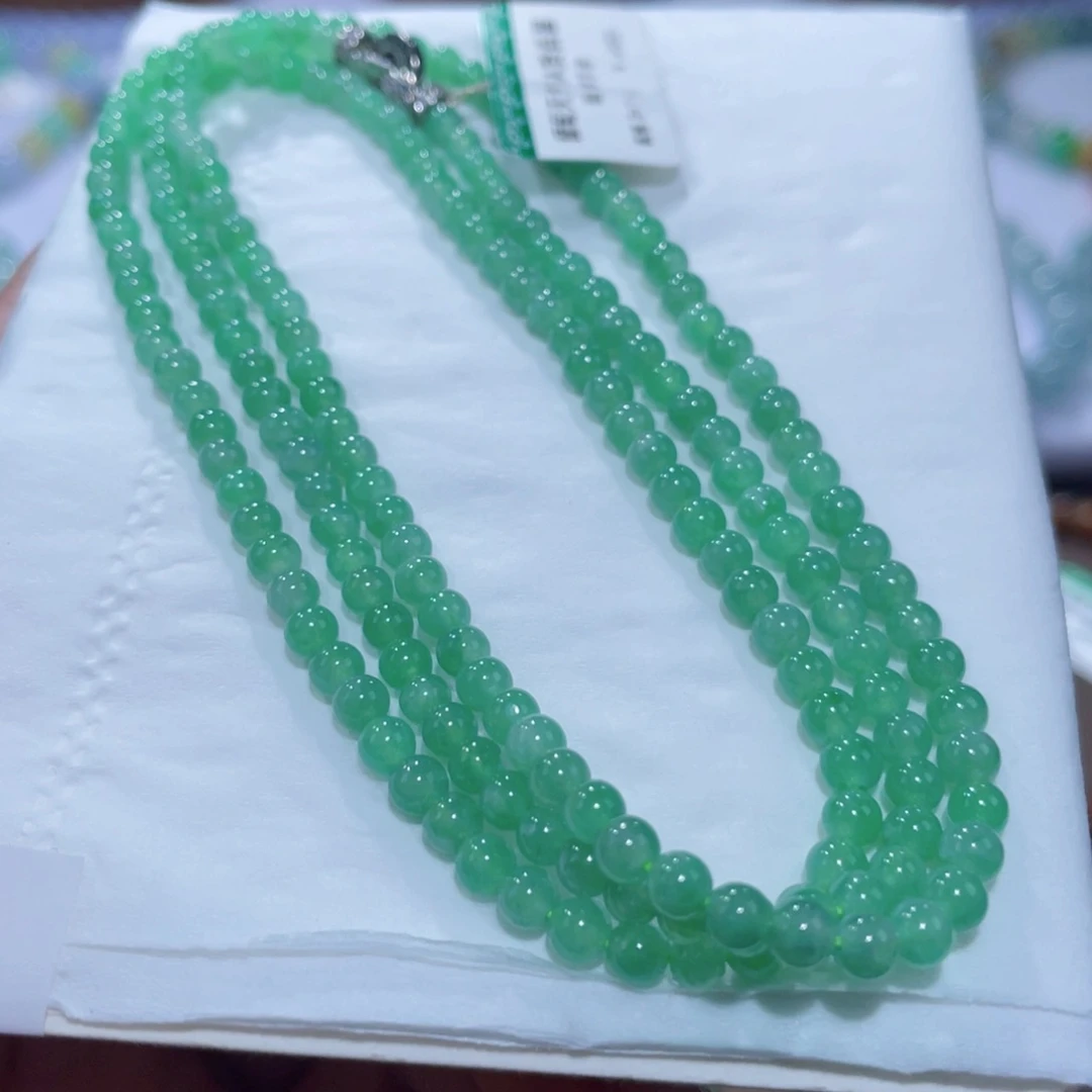 未镶嵌手链翡翠冰胶甜绿卡3.6