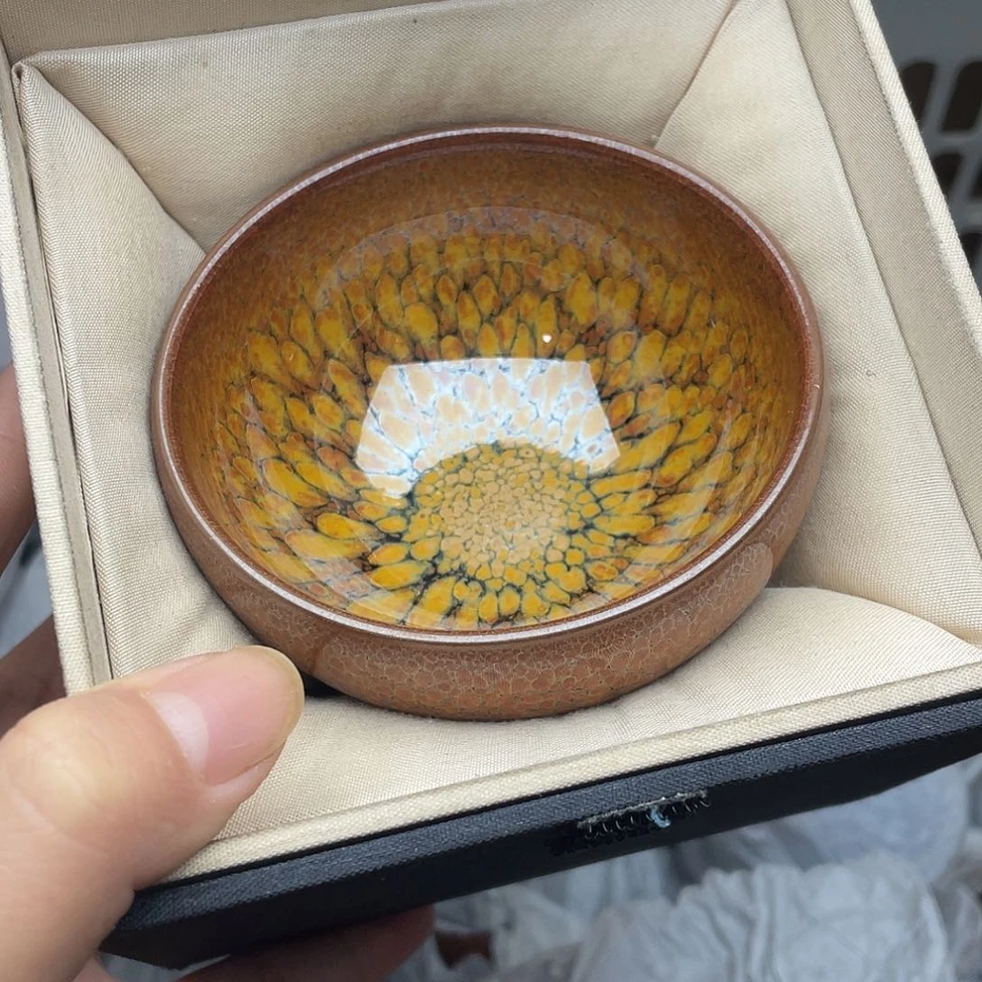 茶盏金羽鹧鸪钵钵配礼盒