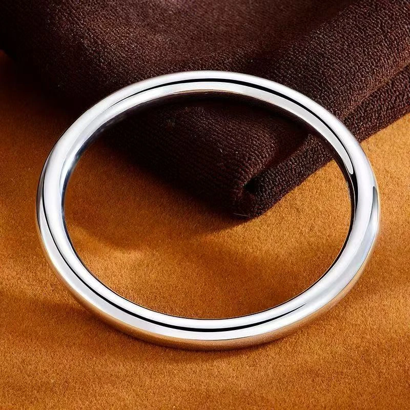 YZ056光面素圈银饰精品手镯无礼盒