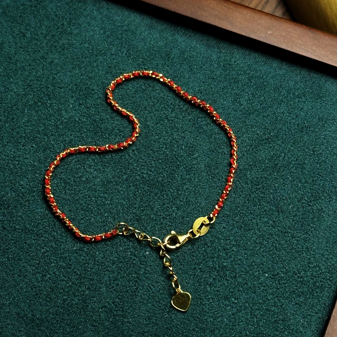 20250517禧樘蛇年黄金手工红绳手链（金蛇狂舞版）2.71g