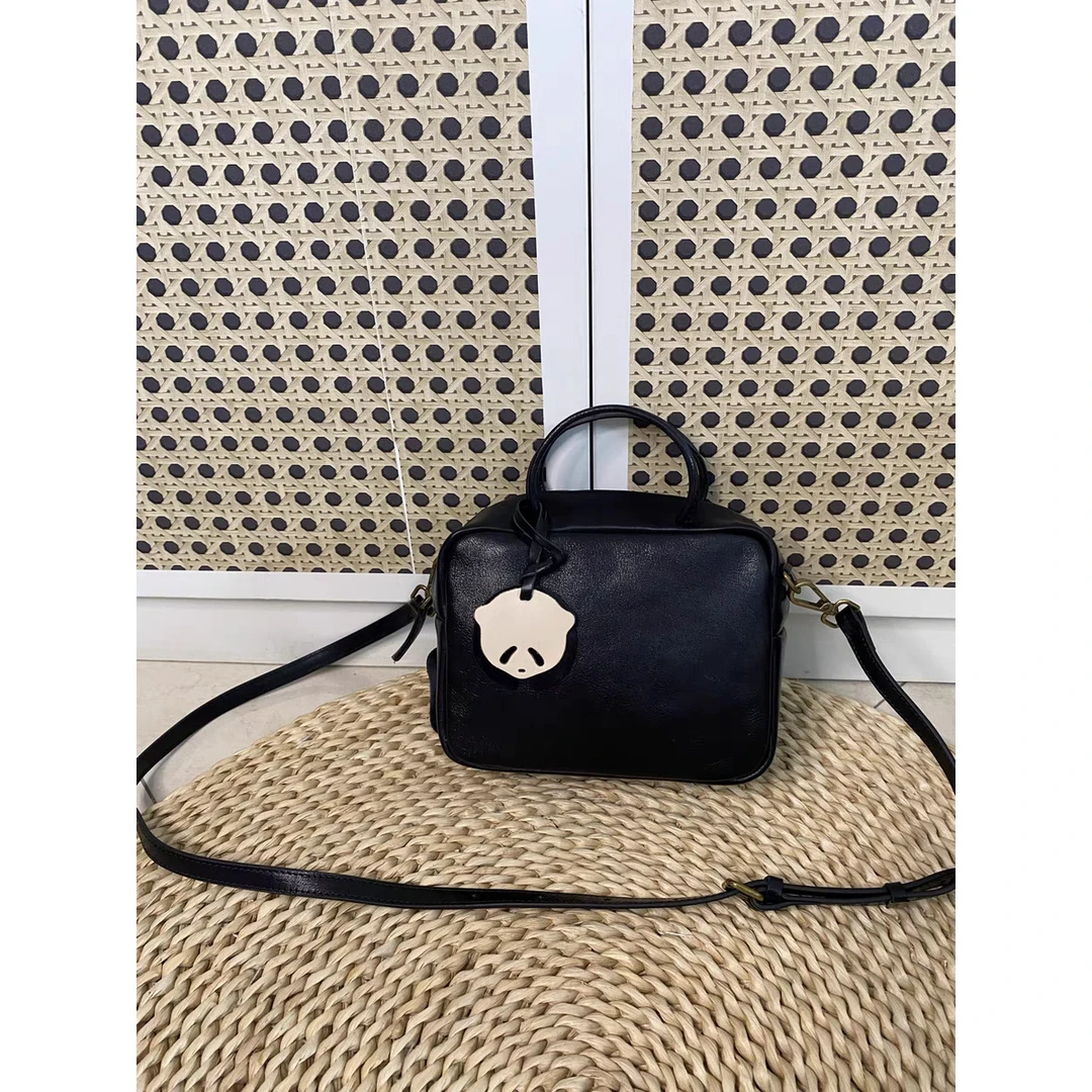 植鞣牛皮小方包极简慵懒通勤大容量单肩包腋下包时尚包包女3373