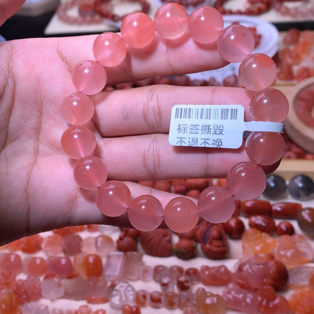 南红玛瑙未镶嵌珠宝半成品保山冰粉单圈12mm