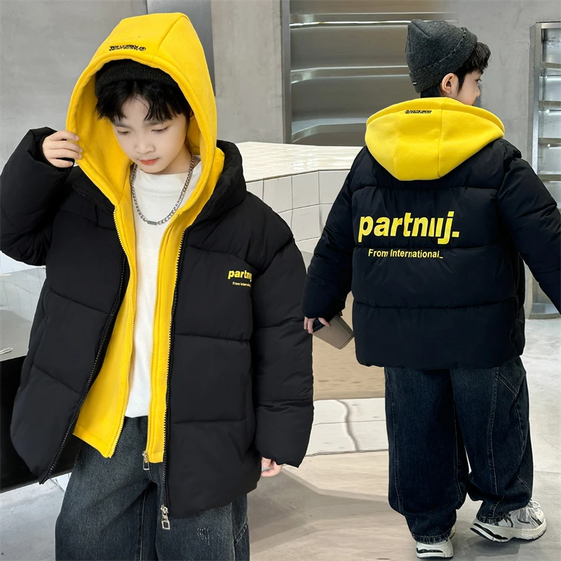 儿童装男童冬装加厚棉服外套2025新款冬款中大童男孩冬季保暖棉衣