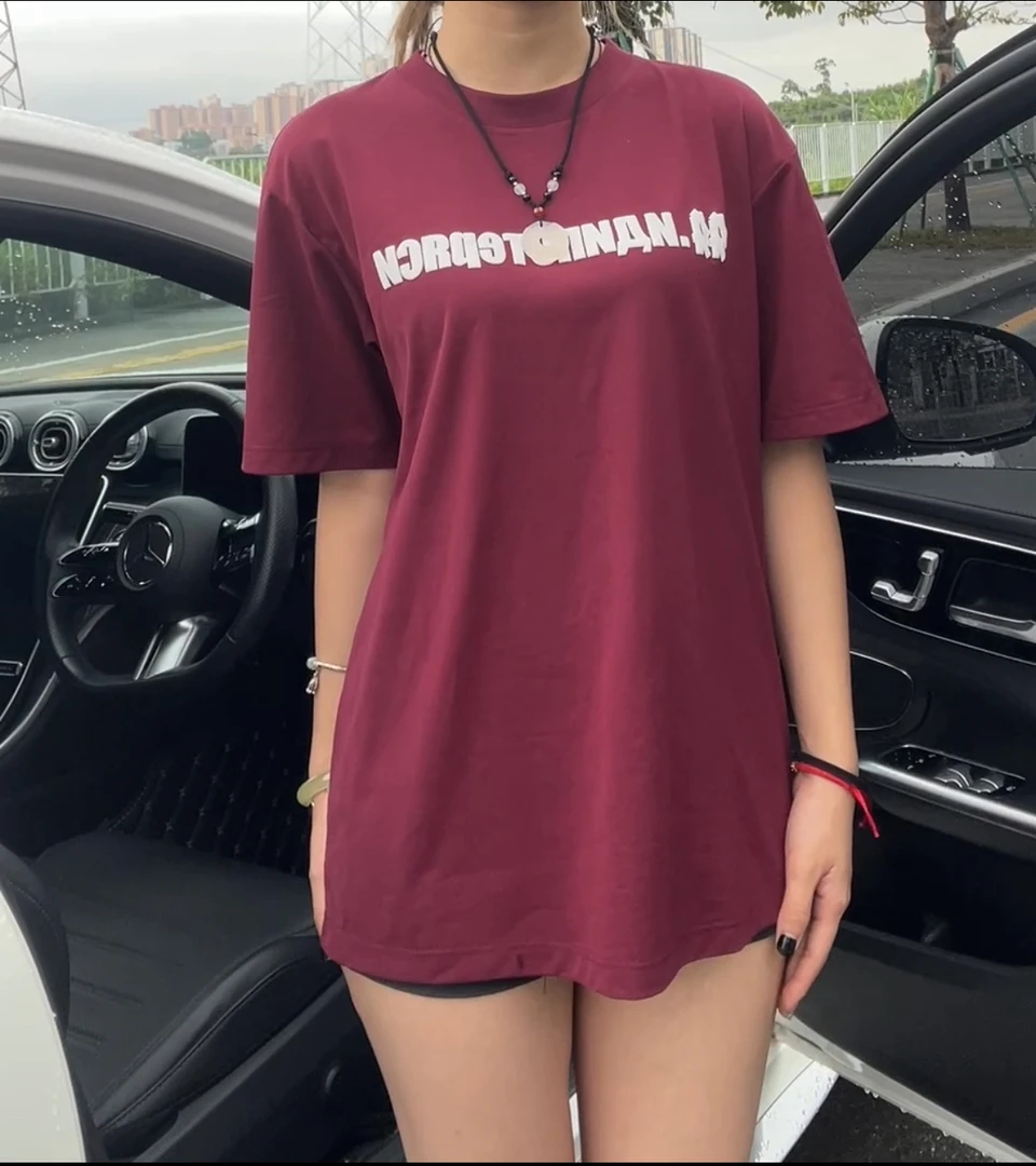 印花短袖宽松嘻哈T恤男士中袖t恤情侣百搭半袖辣妹风