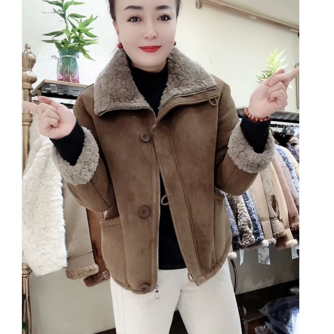 女款72款时尚一体绒外套