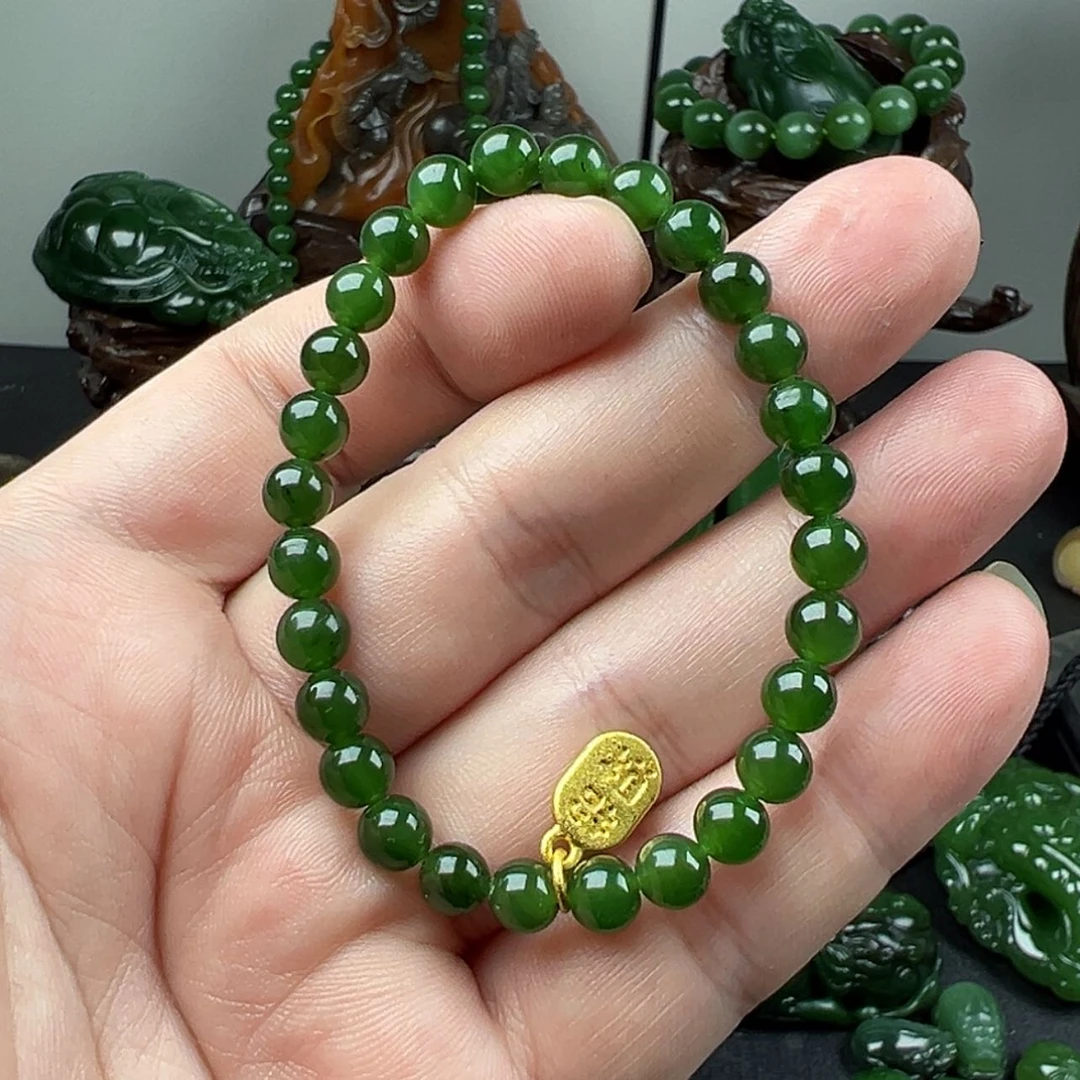 【闪购商品】未镶嵌手链和田玉（碧玉）