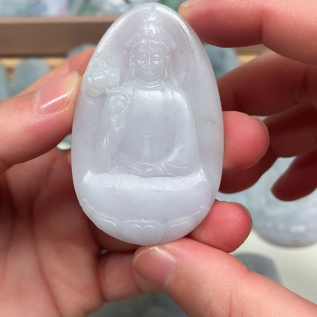 未镶嵌定制翡翠素衣观音