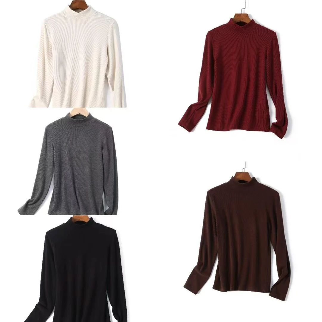 【磨毛！发热腈纶+醋酸+绵羊毛】半高领基础款热能打底衫24102